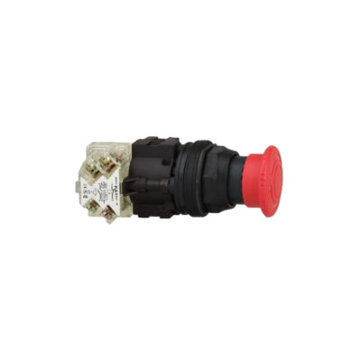 Pulsador de emergencia tipo hongo rojo desenclavamiento p/giro 30mm 1NA+1NC NEMA