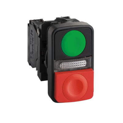 Pulsador luminoso doble c/LED 220VAC NA+NC