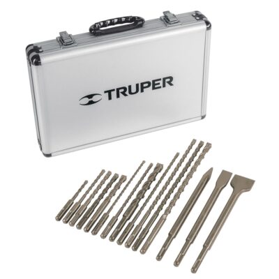 JUEGO DE 15 BROCAS Y CINCELES SDS PLUS EN ESTUCHE – TRUPER