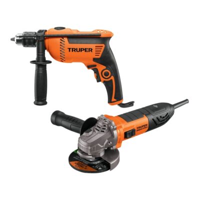 TALADRO 600W TRUPER + AMOLADORA 4 1/2″ ERGO PRO 800W – TRUPER