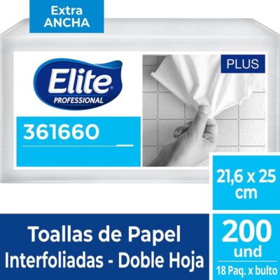Toalla Interfoliada Plus XL Doble Hoja 200 Un