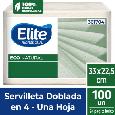 Servilleta Doblada en 4 Eco Natural Una Hoja 100 Un