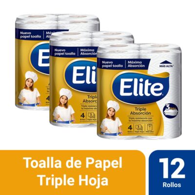 Pack 03 Papel Toalla Elite Triple Absorción 4 un