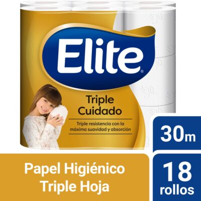 Papel Higiénico Elite Triple Cuidado 18 un 30 mts