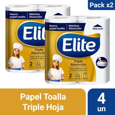 Pack 02 Papel Toalla Elite Triple Absorción 2 un