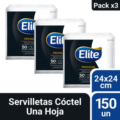 Pack 03 Servilleta Elite Premium Coctail 50 un