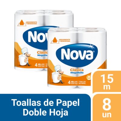 Pack 02 Papel Toalla Nova Clásico 4 un 15 mt