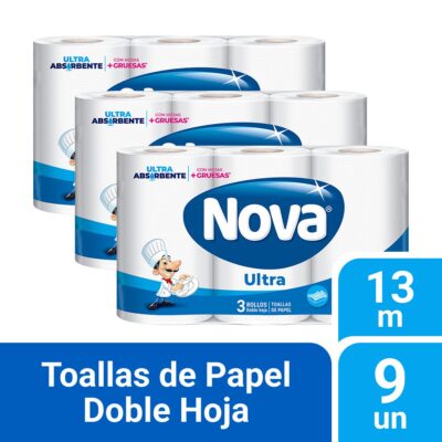 Pack 03 Papel Toalla Nova Ultra 3 un 13 mt