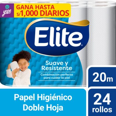Papel Higiénico Elite Suave y Resistente Reformulado 24 un 20 mts