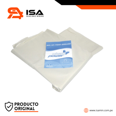 BOLSA BLANCA 25 LT C/F 20X20 1.2 MIC X 10 UN