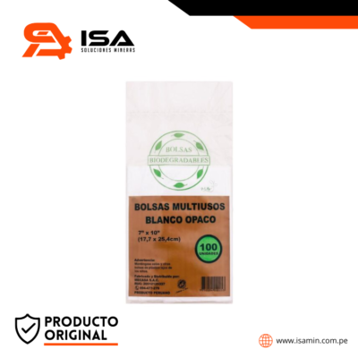 Bolsa Mecasa Biodegradable Blanca Multiuso 7'' X 10'' Paquete X 100 Und