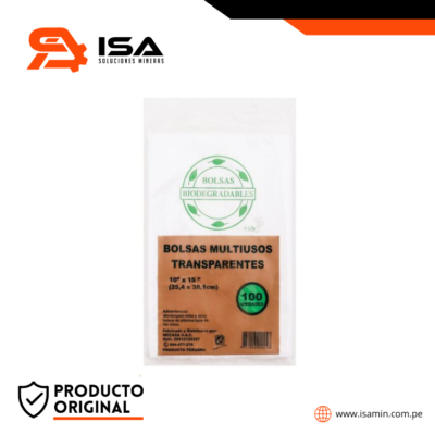 Bolsa Biodegradable Mecasa Transparente 10 X 15'' Paquete X 100 Und