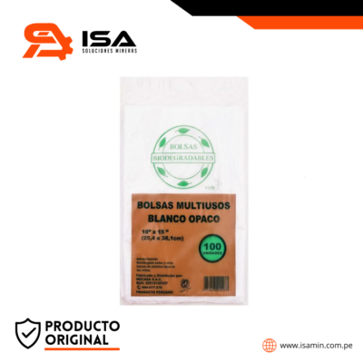 Bolsa Mecasa Biodegradable Blanca Multiuso 10'' X 15'' Paquete X 100 Und