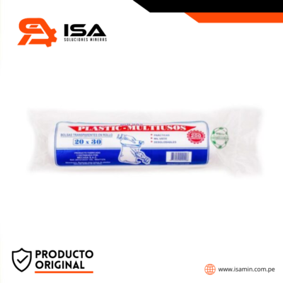 Bolsa Mecasa Biodegradable Transparente Rollo 20 Cm X 30 Cm X 200 Und