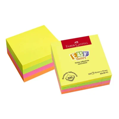 Nota adhesiva 320 hojas colores neon 75x75 mm