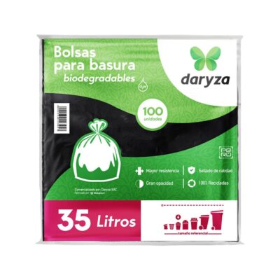 Bolsas Para Basura Negras 35 Litros Paquete x 100 Unidades