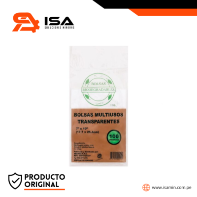 Bolsa Biodegradable Mecasa Transparente 7 X 10'' Paquete X 100 Und