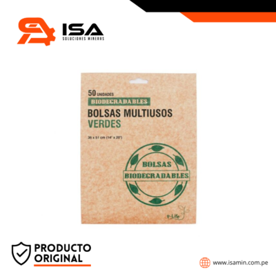 Bolsa Mecasa Biodegradable Verde 14'' X 20'' X 50 Und