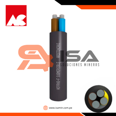 Cable H07RN8-F arrastre/sumergible 4G10mm2, 1kV, goma, clase 5, x metro lineal