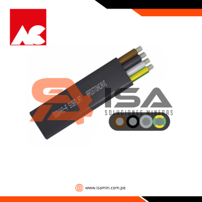 Cable Subflat plano grúa/sumergible 4G10mm2, 1kV goma, clase 5, x metro lineal
