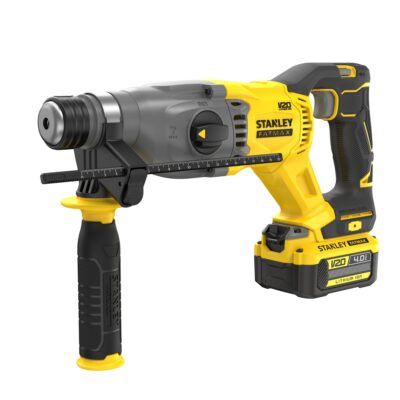 Combo rotomartillo inalámbrico 22mm SDS Plus 20V, sin carbones + 2 baterías 4Ah + cargador 2A + maleta t-stak. Sistema V20