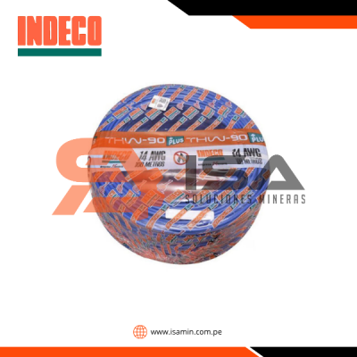 Cable THW-90+Plus 14AWG 750V aislamiento PVC azul, clase 2, x rollo