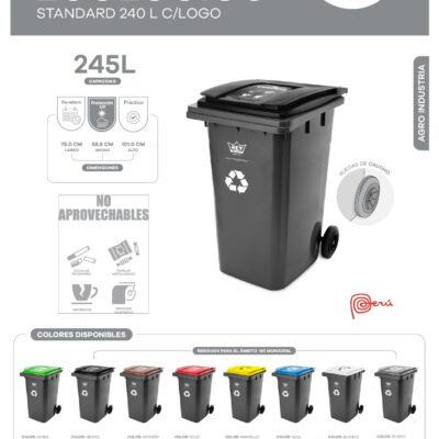 RECOLECTOR ECOLOGICO  240 L C/LOGO
