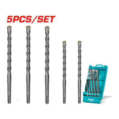 SET DE BROCAS SDS PLUS PARA ROTOMARTILLO 5PCS ESTUCHE PLASTICO