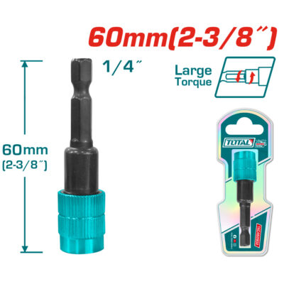 PORTA PUNTA ALTO TORQUE 60MM 1/4’’ HEX LIBERADOR RAPIDO INDUSTRIAL