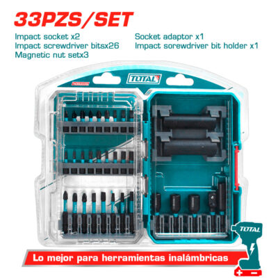 SET PUNTAS Y SOCKET DE IMPACTO 33PCS ESTUCHE INDUSTRIAL