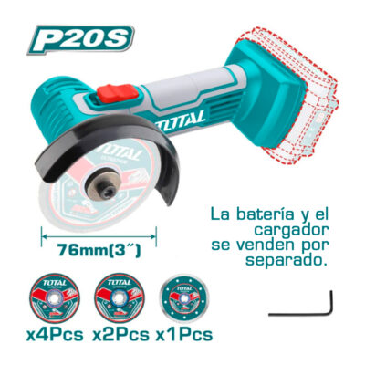 MINI CORTADORA 20V 19500RPM 3’’(76MM) M6 CON DISCOS INDUSTRIAL