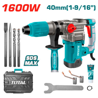 ROTOMARTILLO SDS-MAX 40MM 1600W 630RPM 3850BPM 10J MALETIN INDUSTRIAL