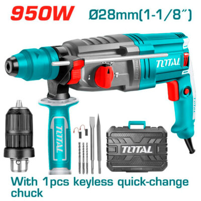 ROTOMARTILLO SDS+ 28MM 950W 0-1050RPM 0-4670BPM 2.5J MALETIN INDUSTRIAL