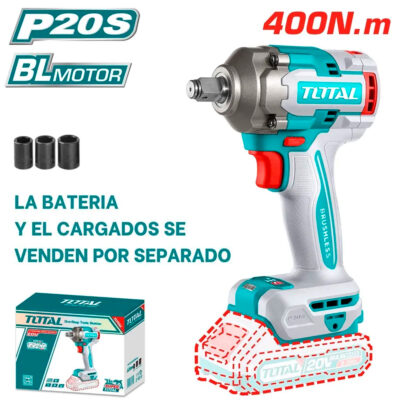 LLAVE IMPACTO BRUSHLESS 20V 400NM 1/2” 2900BPM INDUSTRIAL