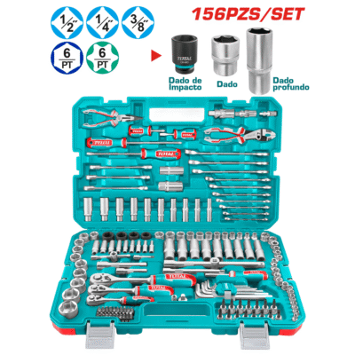 SET HERRAMIENTAS COMBINADAS 156 PZS INC MALETIN INDUSTRIAL- TOTAL