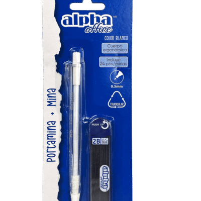 AS PORTAMINA 0.5 BLANCO +MINAS 2B X 0.5 MM