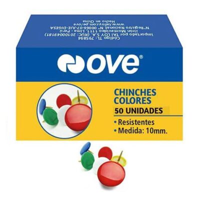 Chinches De Colores Ove 10 Mm X 50 Und
