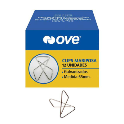 Clips Mariposa Grande Ove Caja X 12 Und