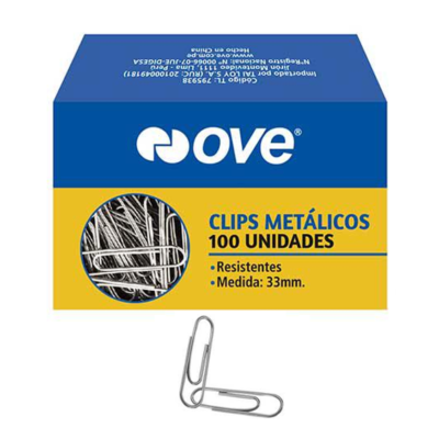 Clips Metálicos Ove N°3 X 100 Und