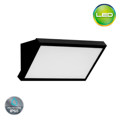 Aplique Toscana LED 20W Hermético IP65 Negro- 3 Tonos: Luz cálida -día -fría