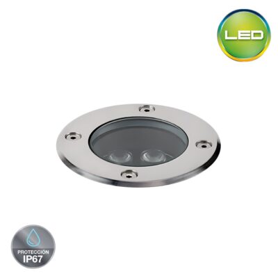 Spot Piso LED 5W Hermético IP65 8x7.4cm Acero inoxidable -Luz cálida