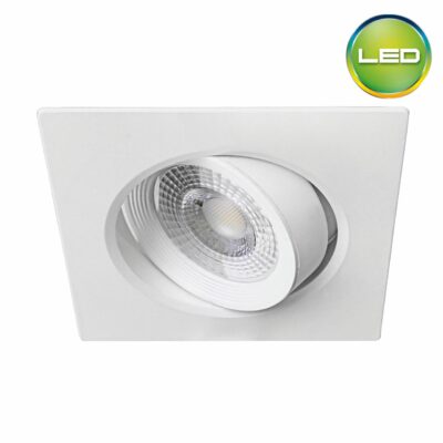Spot LED 7W Cuadrado Empotrado Dirigible 10.5x10.5x4.4cm Blanco -Luz fría