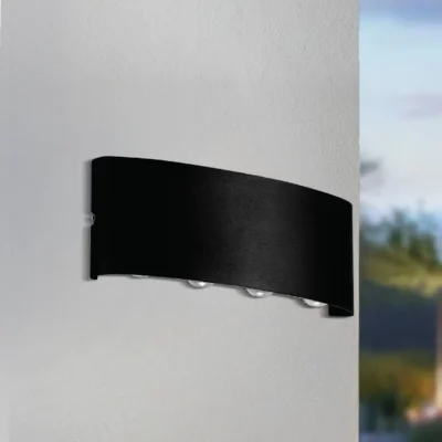Aplique Marga LED 8W  Hermético IP44 Negro - Luz cálida